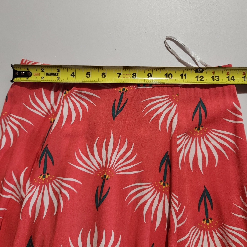 Lulus Trancoso Coral Floral Print Maxi Skirt M Side Zip High Slits Elastic Waist - Picture 4 of 11